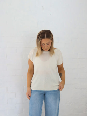 Ella Knit Top- Vanilla
