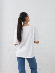 Myra Off Shoulder Tee- White