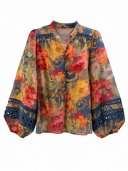 Bloom Shirt- Pink/Green/Indigo