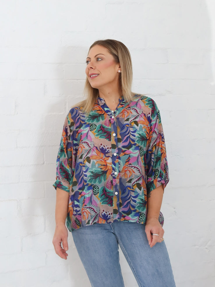 Mimi Blouse - Purple Floral