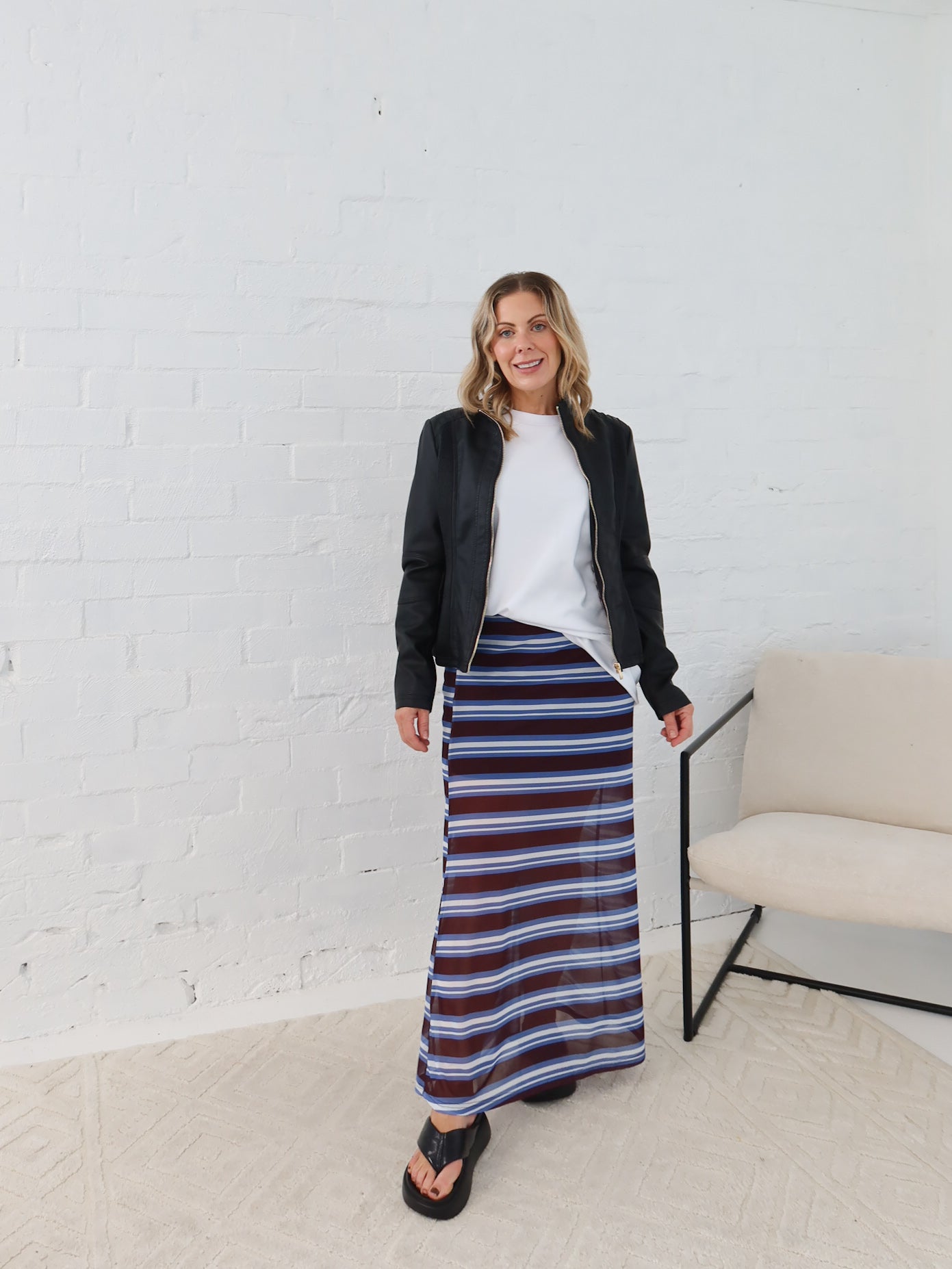 Stevie Skirt- Chocolate/Blue