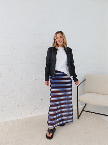 Stevie Skirt- Chocolate/Blue