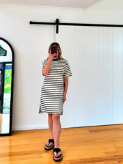 Beth Dress- Black Stripe