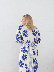 Lucy Wrap Top- Blue/Vanilla