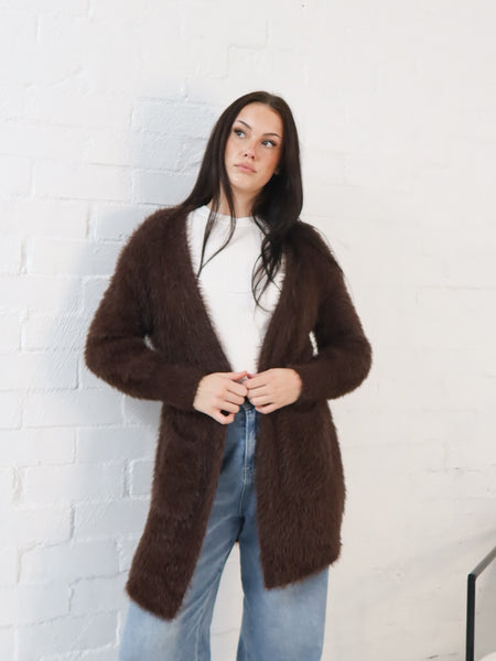 Flossy Cardigan- Chocolate