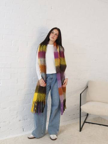Neve Scarf - Purple/Yellow