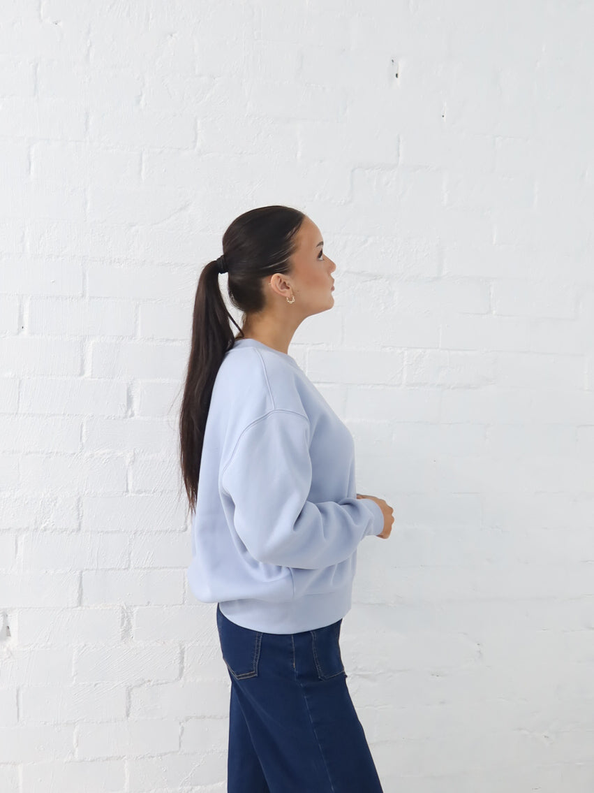 Gracie Relaxed Crew - Powder Blue