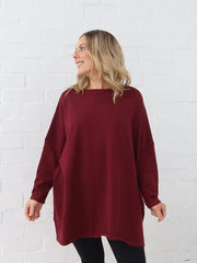 Avery Knit -Burgundy