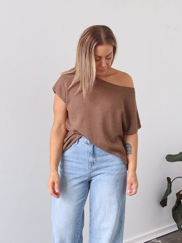 Mariah Knit Top - Coffee