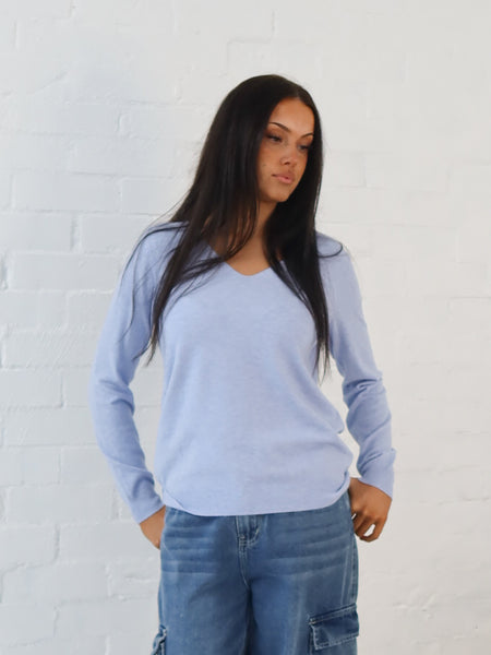 Karla Knit Top- Blue
