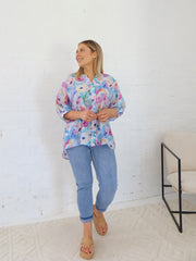 Mimi Blouse - Blue Floral