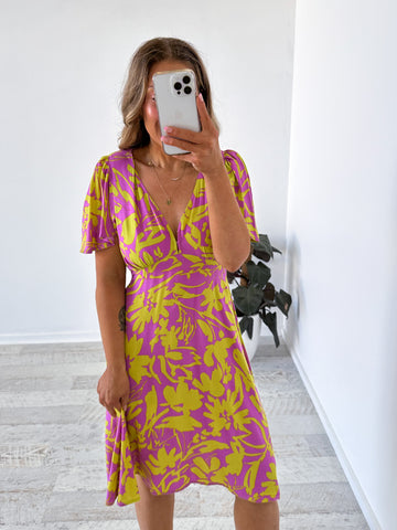 Inshirah Dress - Magenta/Yellow
