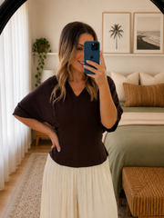 Henley Top- Chocolate