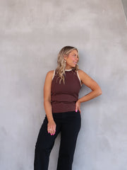 JoJo Knitted Tank - Brown