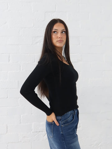 Selma Knit Top - Black