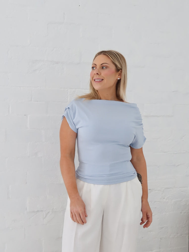 Nora Top- Powder Blue