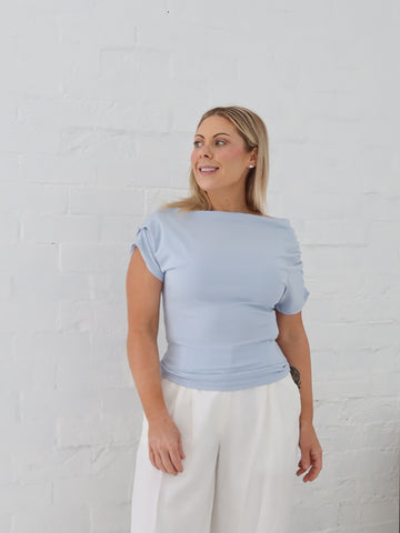 Nora Top- Powder Blue