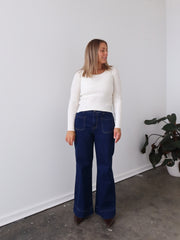 Selma Long Sleeve Knit Top - Vanilla
