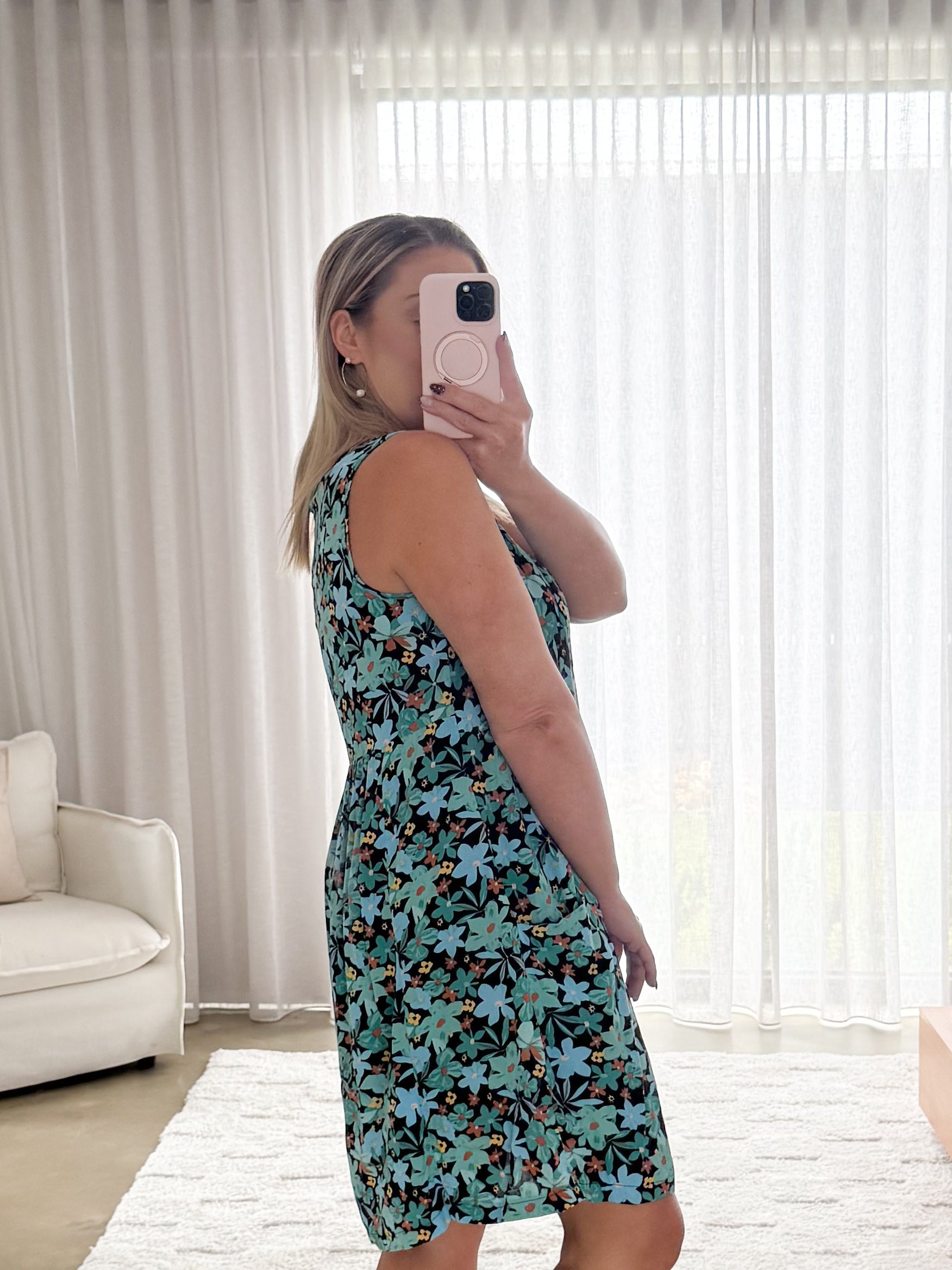 Coraline Dress- Blue Flower