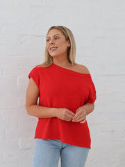 Mariah Knit Top - Red