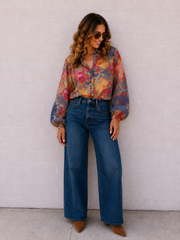Bloom Shirt- Pink/Green/Indigo