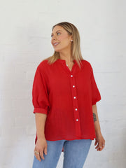 Mimi Blouse - Rich Red