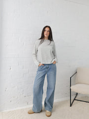 Taylah Long Sleeve Tee- Black and White