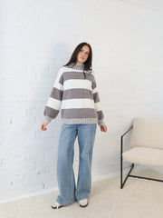 Jenna Knit - Choc/White