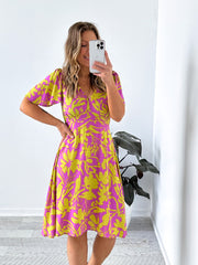 Inshirah Dress - Magenta/Yellow