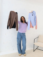 Karla Knit Top- Lilac