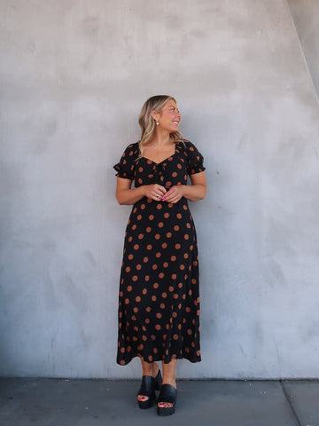 Estella Dress - Black and Tan