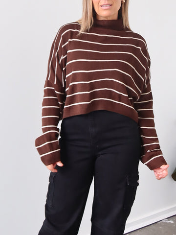 Fran Knit - Chocolate Stripe