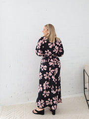 Lucy Wrap Top- Pink/Black