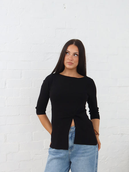 Ailani Knit Top - Black