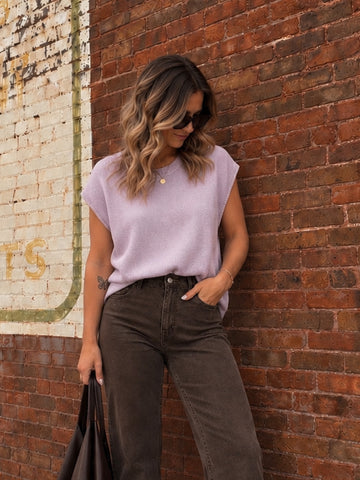Mariah Knit Top - Lilac
