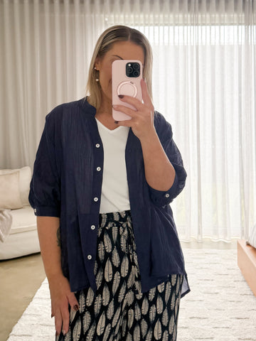 Mimi Blouse - Navy
