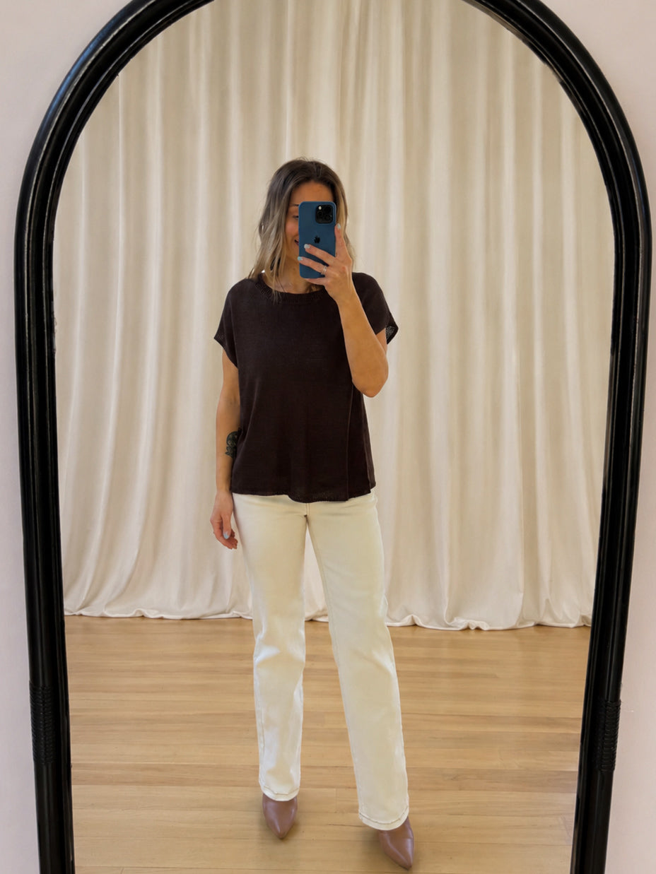 Mariah Knit Top - Chocolate