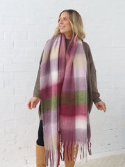 Neve Scarf - Purple/Pink/Green Check