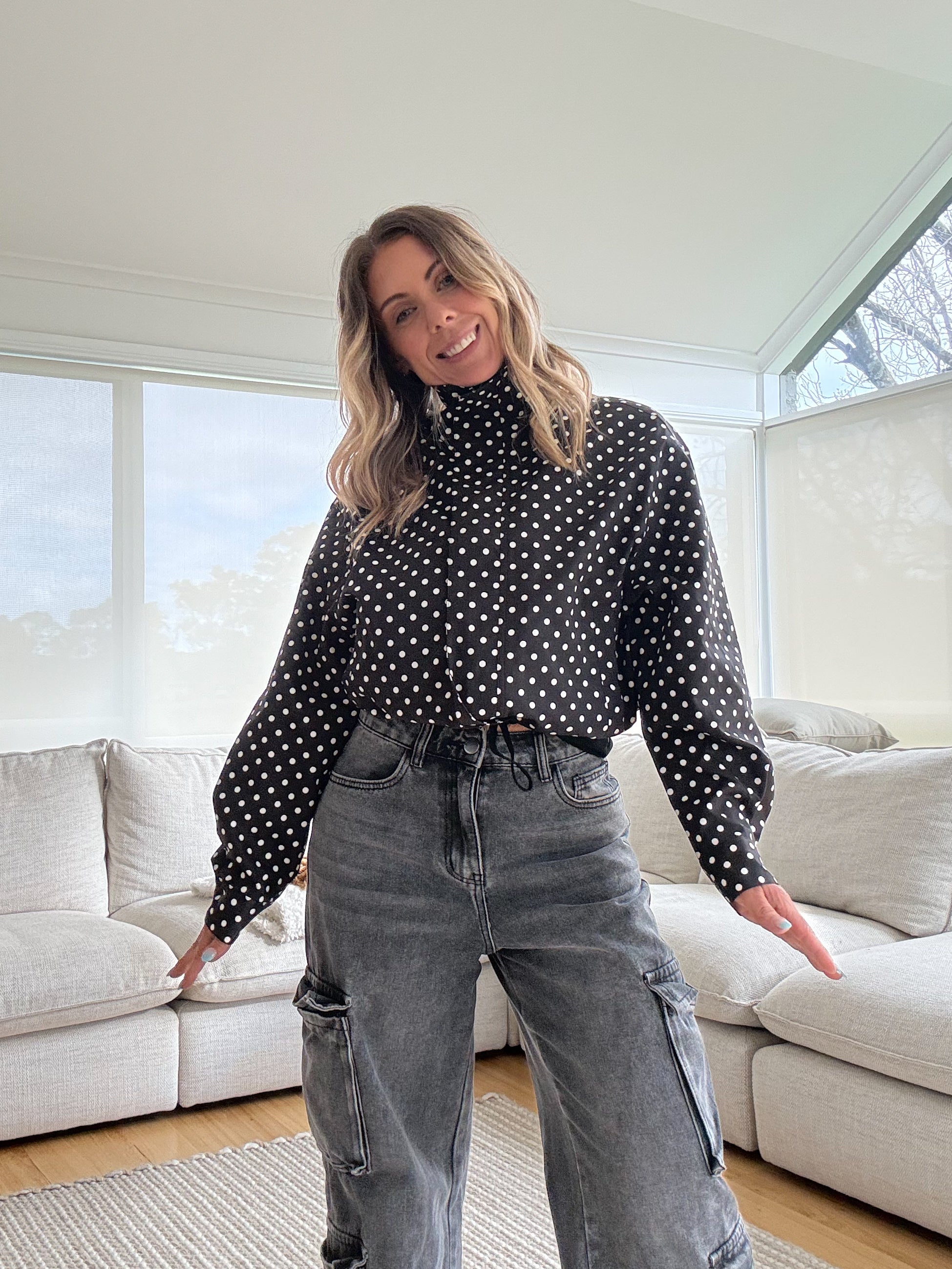 Polka Dot Jacket- Black