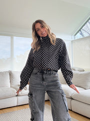 Polka Dot Jacket- Black
