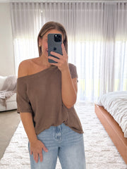 Mariah Knit Top - Coffee