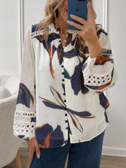 Bloom Shirt- Blue/Tan/White