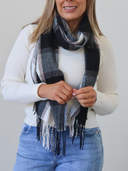Maddie Scarf - Black/Tan/Grey