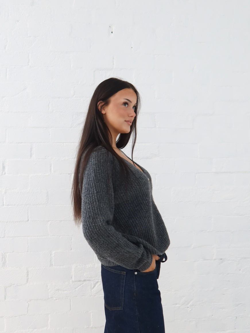 Dane Cardigan- Charcoal