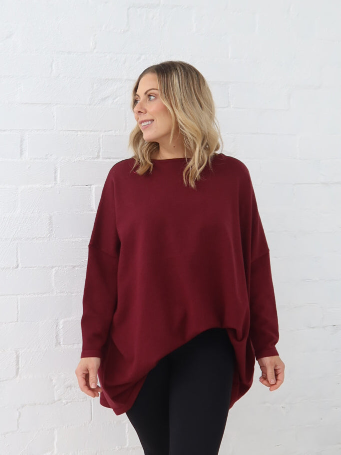 Avery Knit -Burgundy