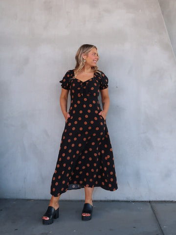 Estella Dress - Black and Tan