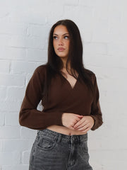 Dixie Wrap Top- Chocolate