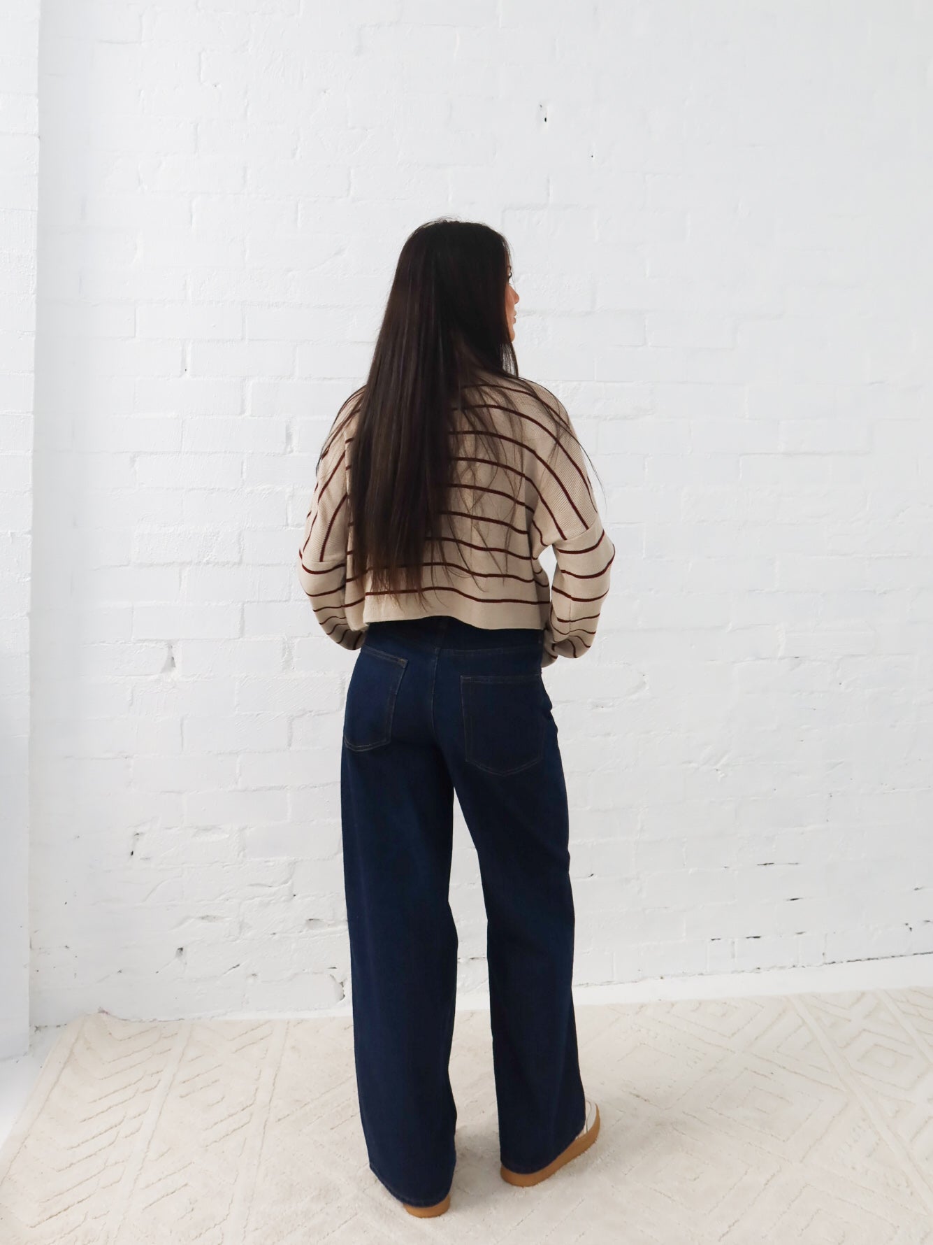 Fran Knit - Beige Stripe