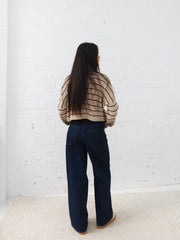 Fran Knit - Beige Stripe