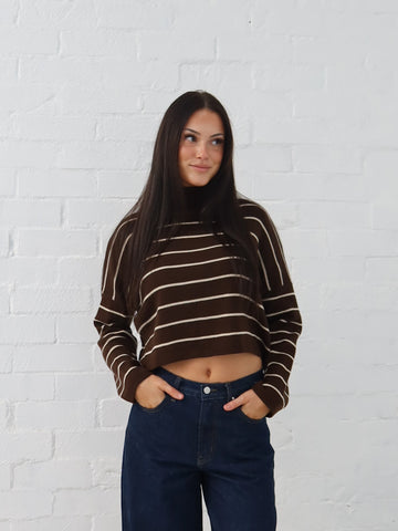 Fran Knit - Chocolate Stripe